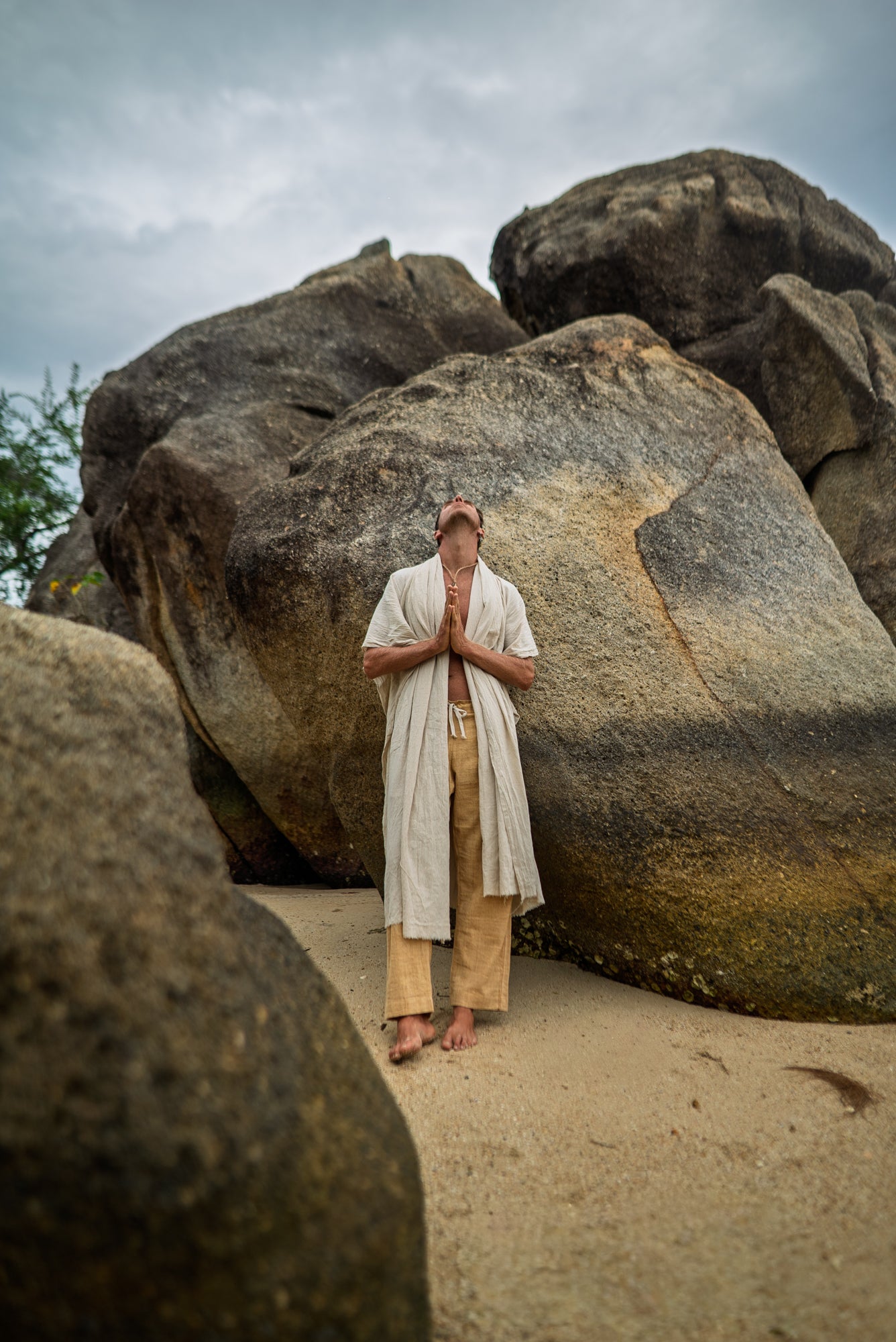Sage - Open Hooded Cloak - Hemp Cotton