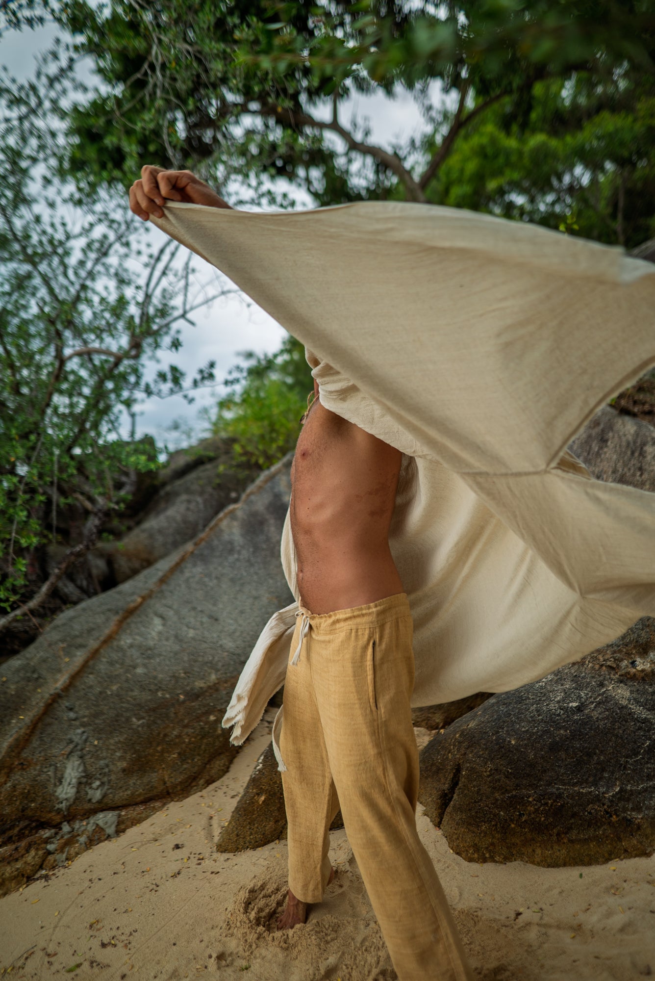 Sage - Open Hooded Cloak - Hemp Cotton