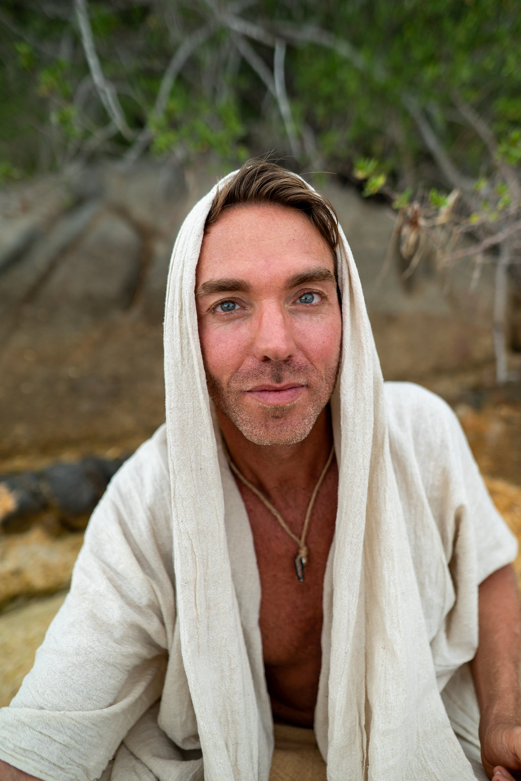 Sage - Open Hooded Cloak - Hemp Cotton