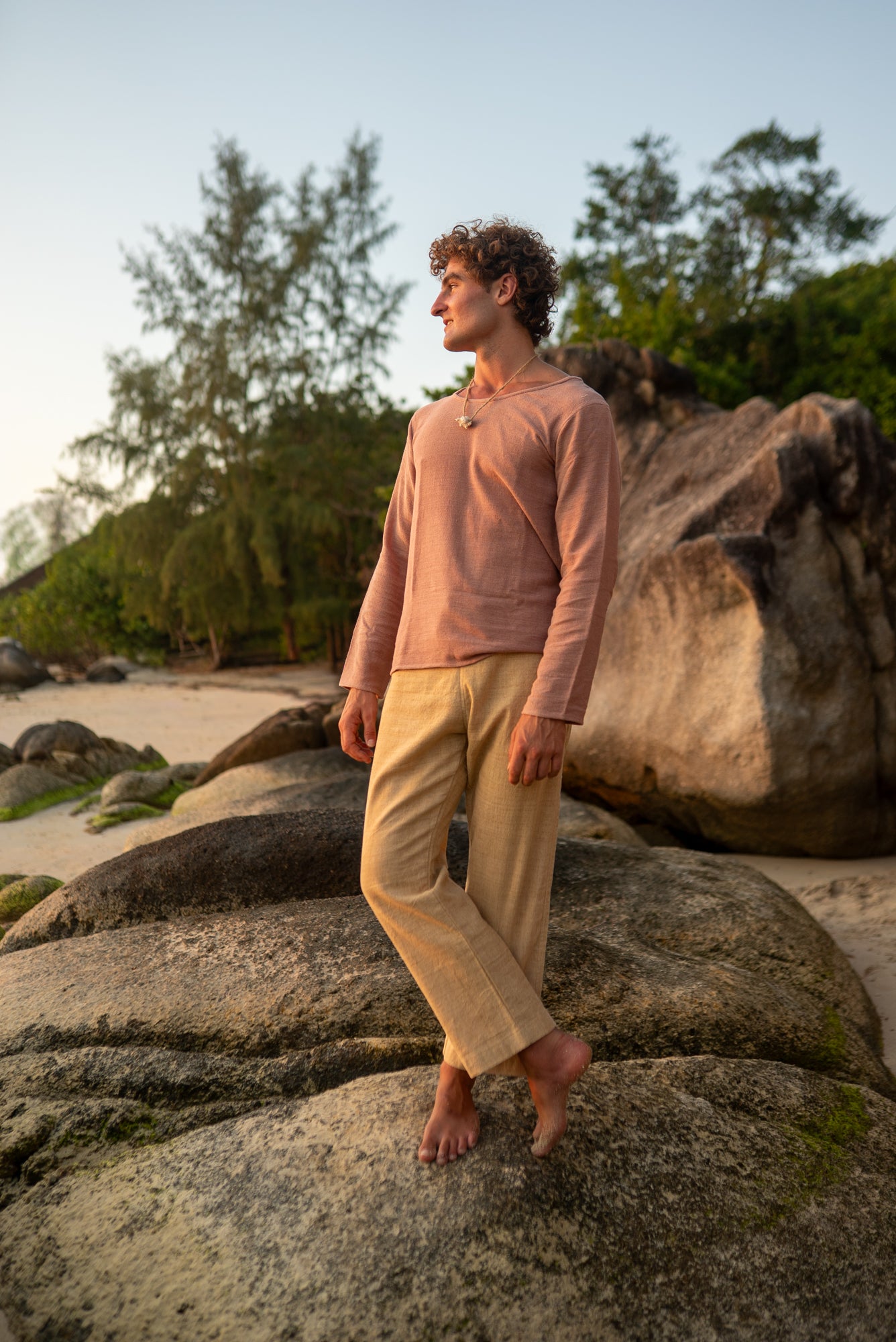 Full Sleeve Shirt - Hemp -  Red Sandalwood