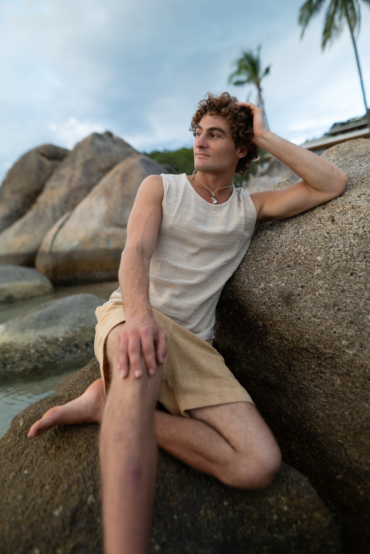 Sleeveless Top - Hemp - Natural White