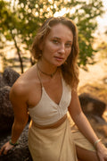 Reversible String Top - Hemp-Cotton -  Beige/White