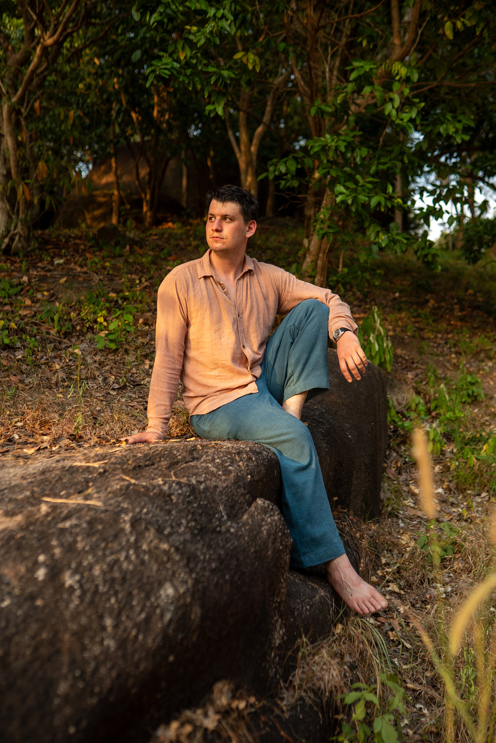 Full Sleeve Shirt - Hemp -  Red Sandalwood