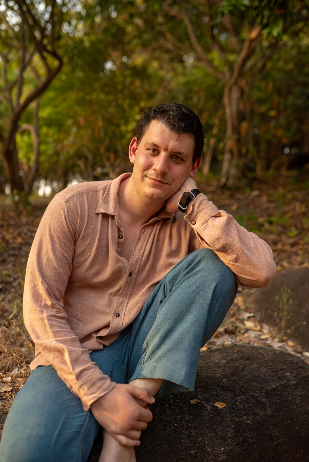 Full Sleeve Shirt - Hemp -  Red Sandalwood