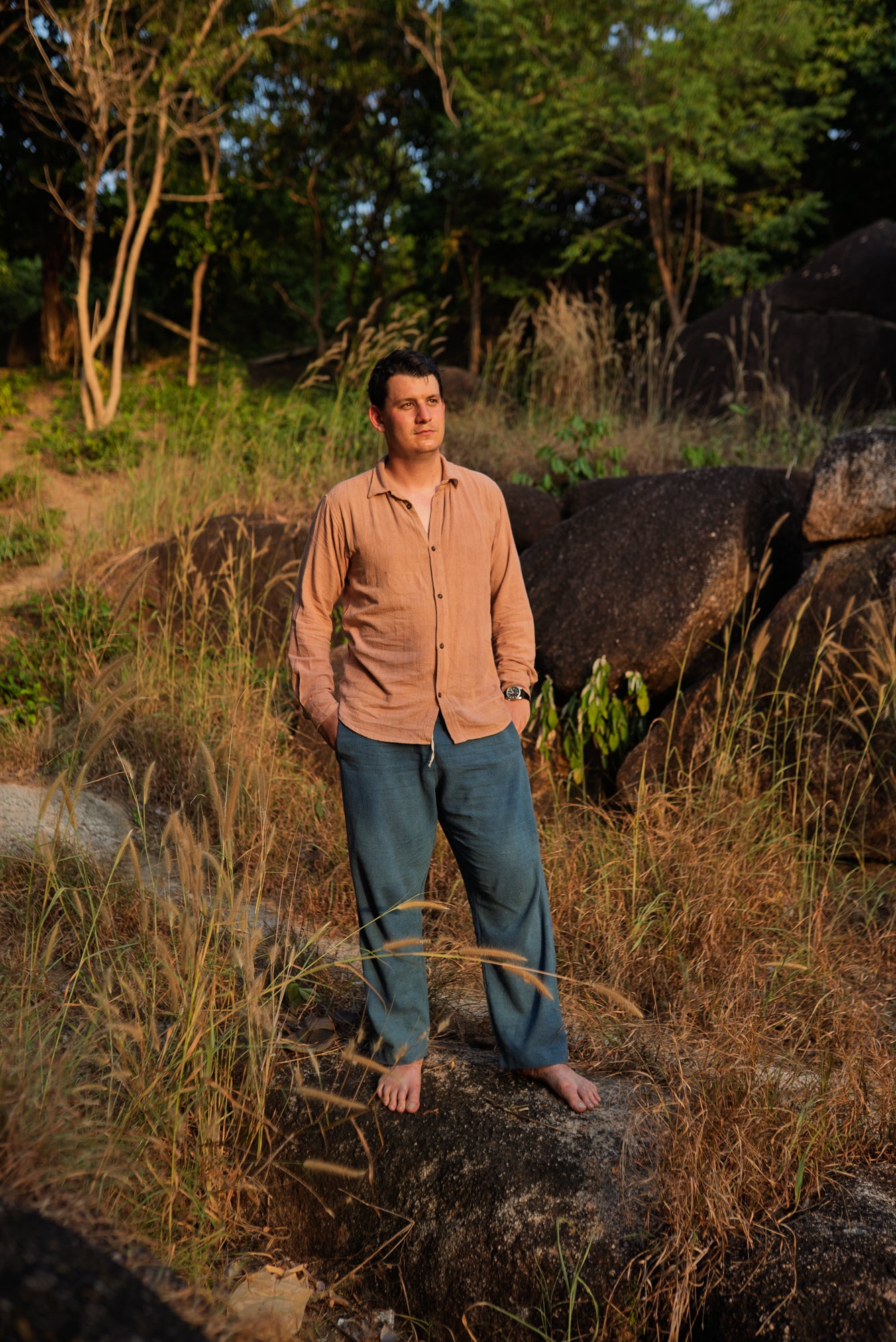 Full Sleeve Shirt - Hemp -  Red Sandalwood