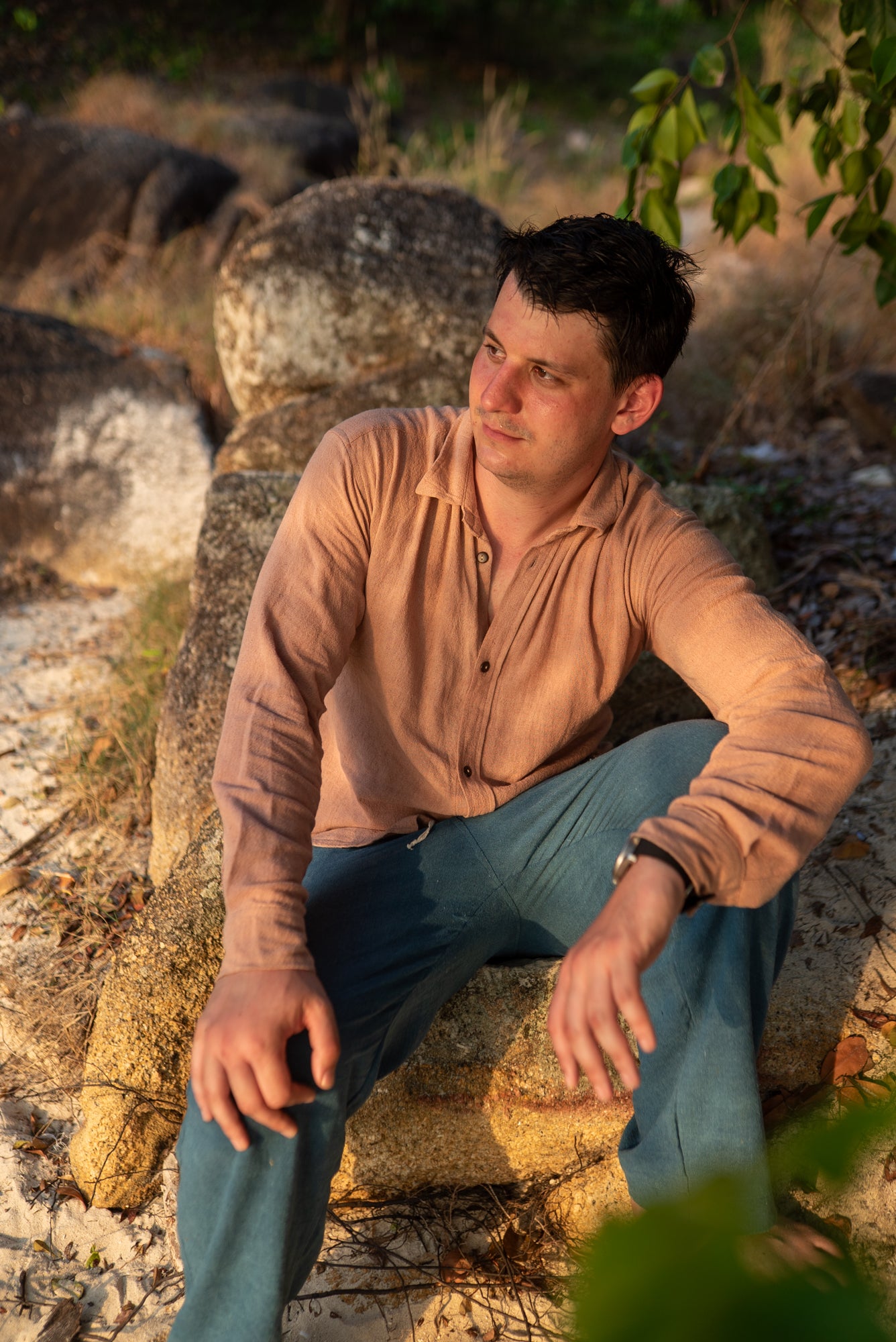 Full Sleeve Shirt - Hemp -  Red Sandalwood
