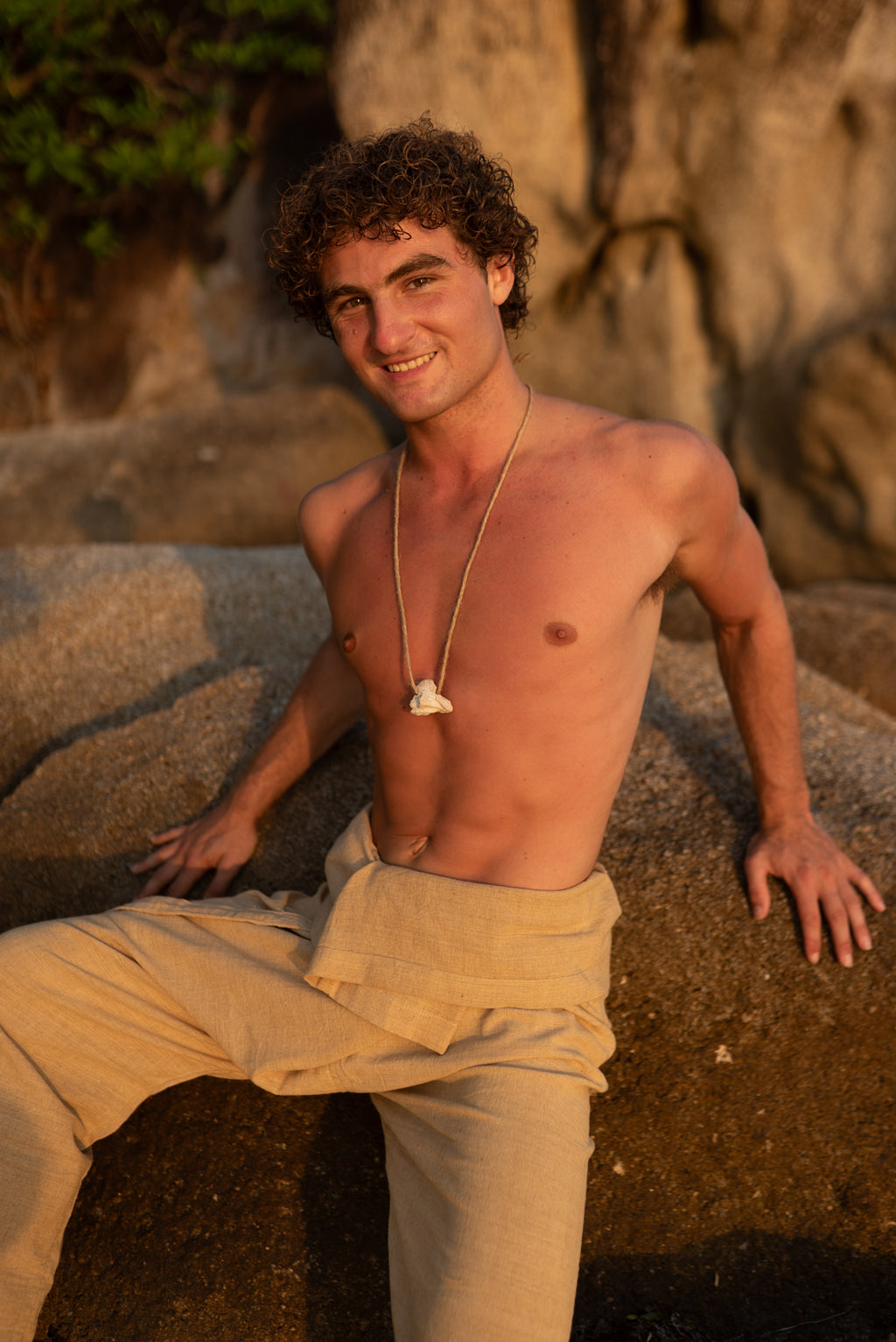 Thai Fisherman Pants - Hemp-Cotton - Barberry Beige
