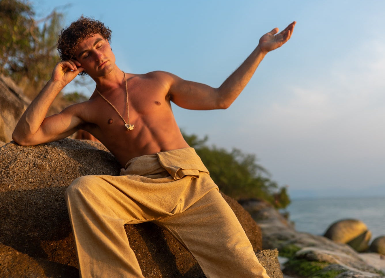Thai Fisherman Pants - Hemp-Cotton - Barberry Beige