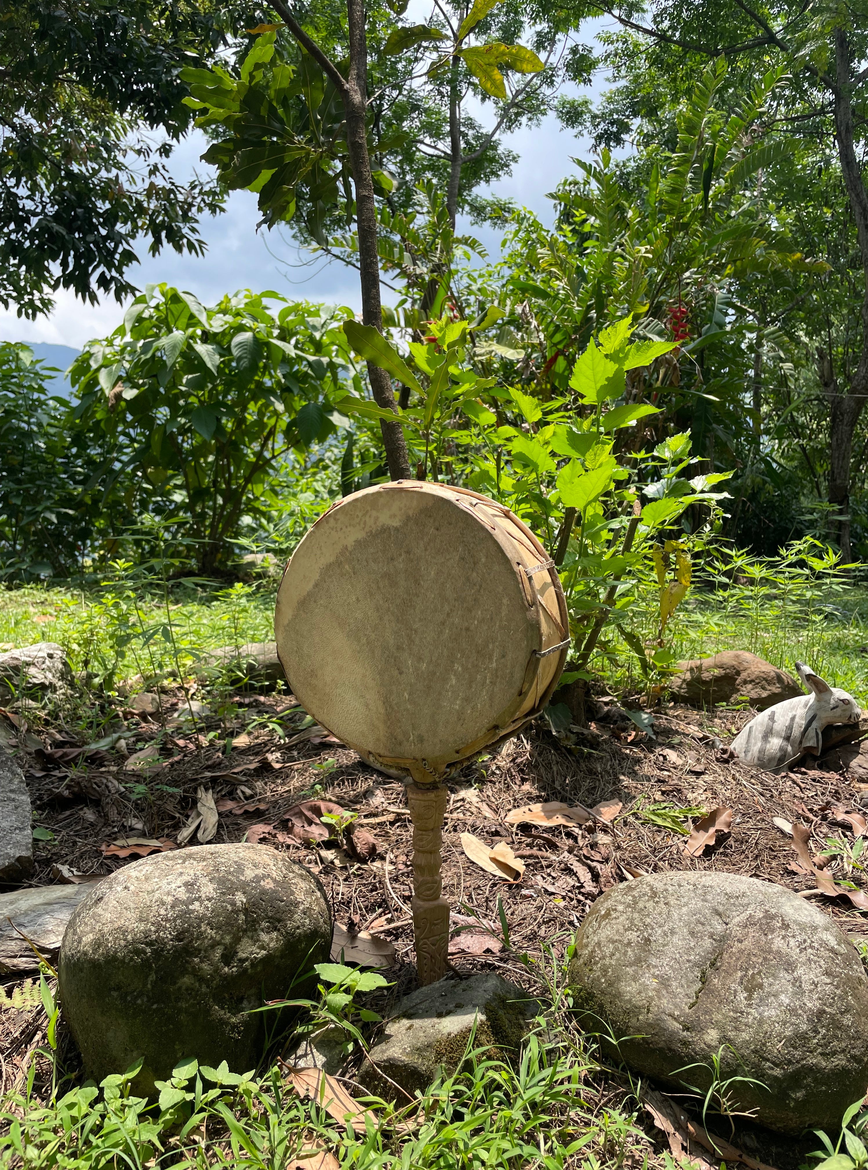 Dhyangro - Himalayan Shaman Drum (Small) with Hemp Cover